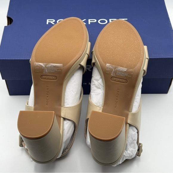 Rockport Tabitha Sling Taupe Leather Heels – 8.5M - Picture 5 of 7